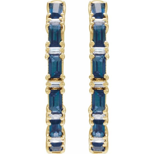 Tahnee Blue Sapphire  Diamond Earrings