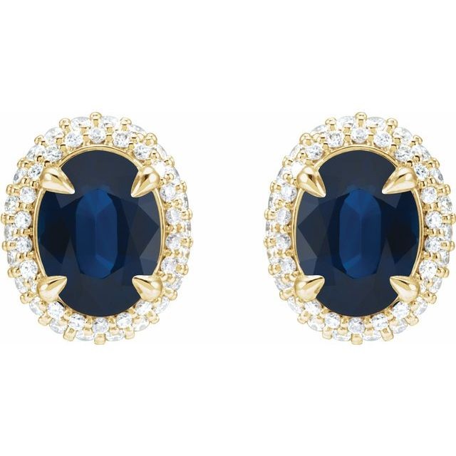 Teila Blue Sapphire  Diamond Earrings