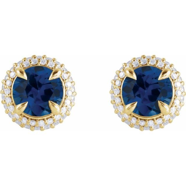 Tammara Blue Sapphire  Diamond Earrings