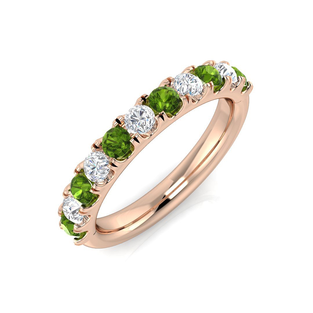 4 Prong Set Peridot Julz9  Diamond Ring