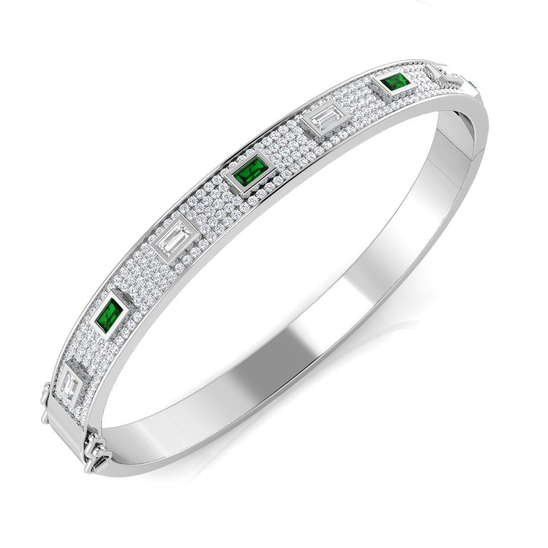 Bezel Set Emerald Julz11  Diamond Ring