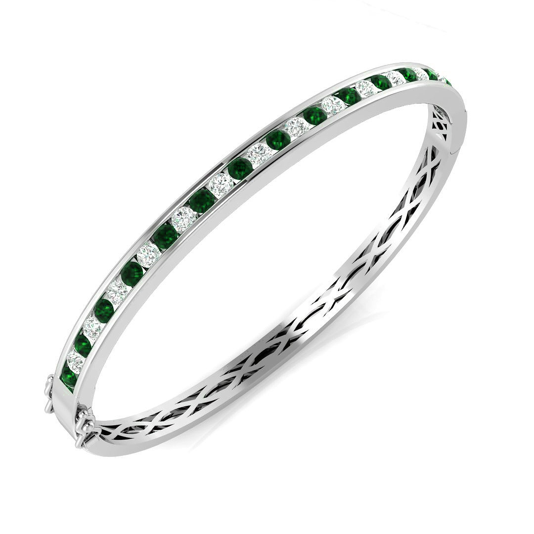 Channel Set Emerald Julz19  Diamond Ring