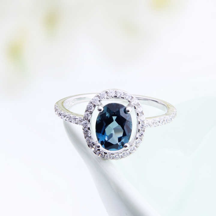 Blue Sapphire  Diamond Ring