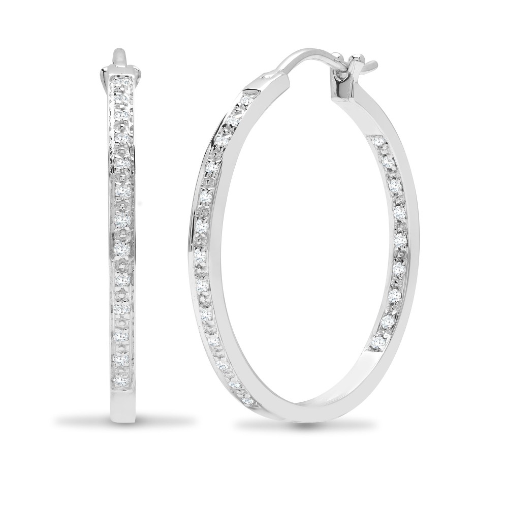 0.25- 0.40 Carat Natural Round Cut Diamonds Hoopp Earrings with prong setting 