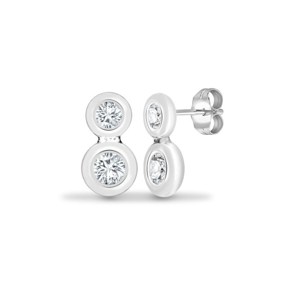 Gladis Natural Bezel Set  Diamond Earrings
