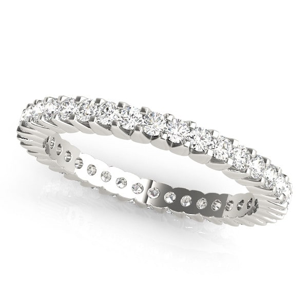0.75 Carat Prong Setting Natural And Lab Created Round Diamond Full Eternity Ring