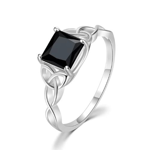 Sharron Black Diamond 4 Prong Engagement Ring