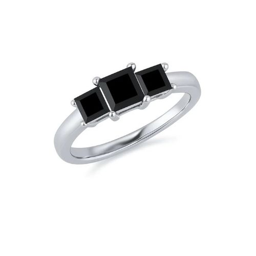 Feronas Black Diamond 4 Prong Engagement Ring