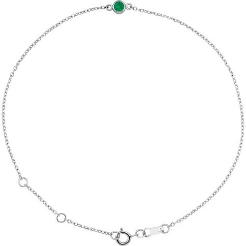 Roz 0.12 Carat Emerald Bezel Set  Diamond Bracelet