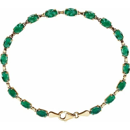 Rhine Emerald 4 Prong  Diamond Bracelet