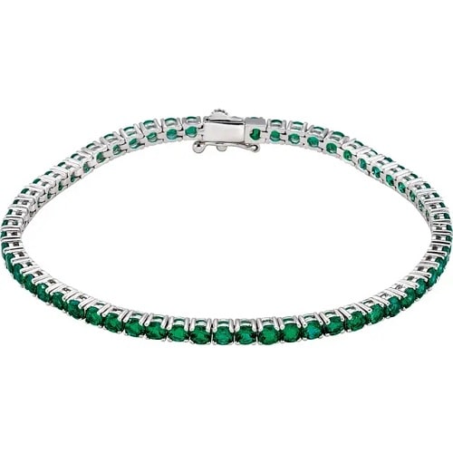 Reverie 7.20 Carat Emerald 4 Prong  Diamond Bracelet