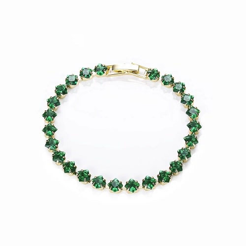 Rhylen Emerald 4 Prong  Diamond Bracelet