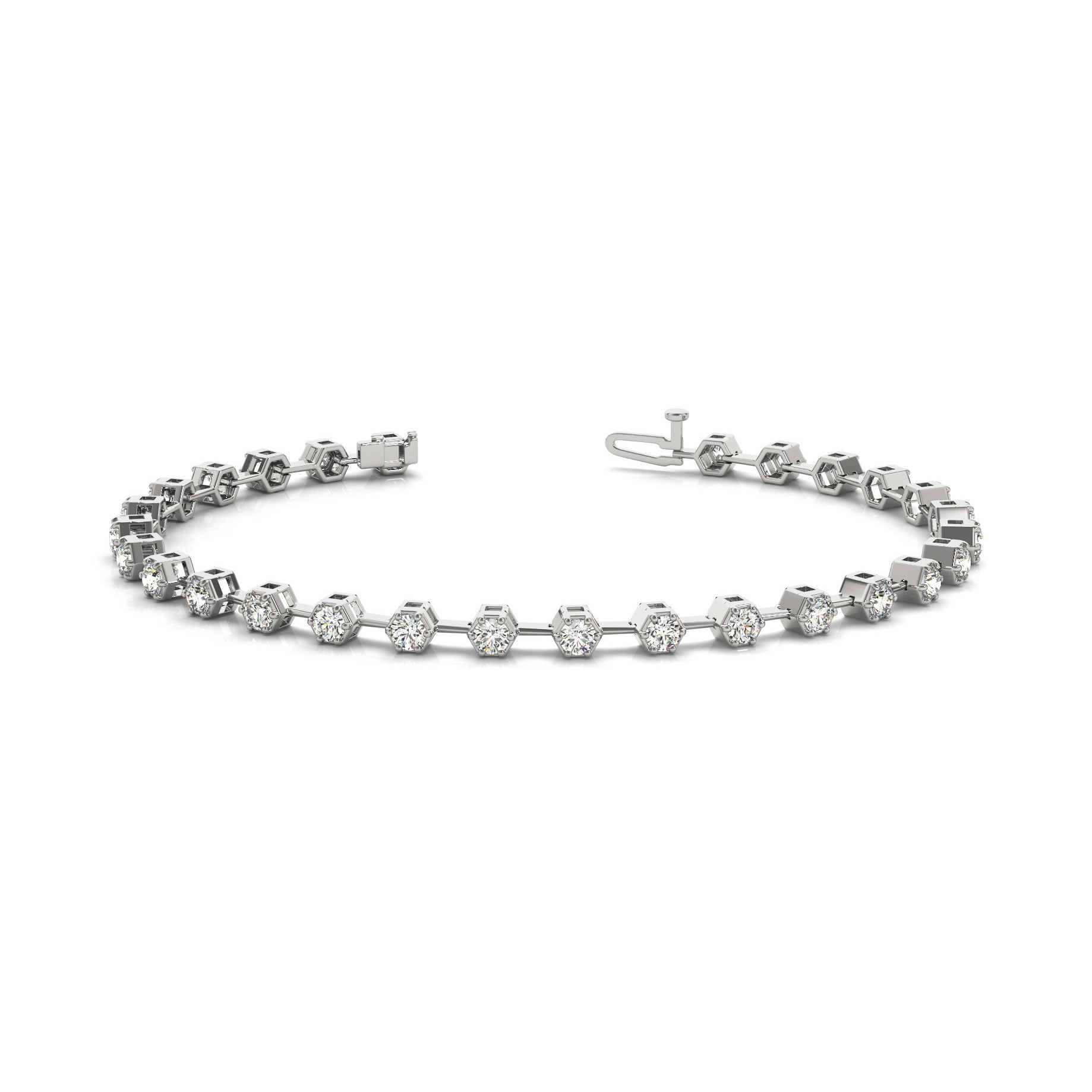 Reanne Natural 6 Prong  Diamond Bracelet