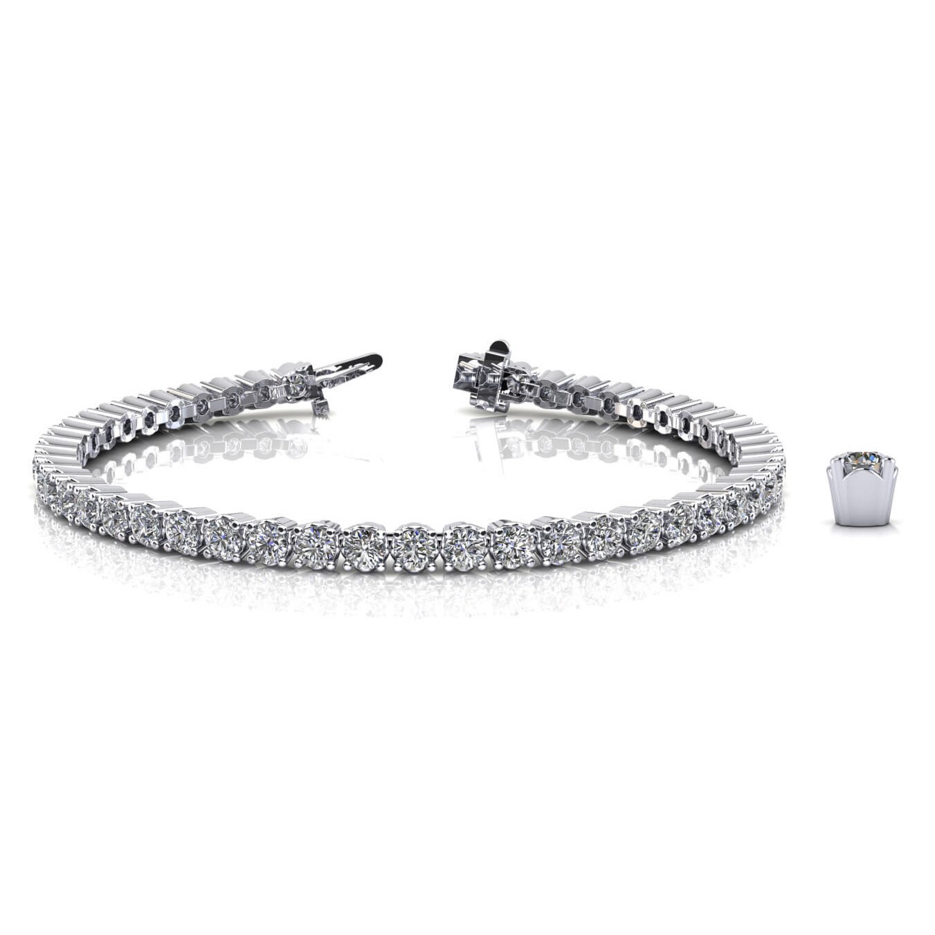 Rosabel Natural 4 Prong  Diamond Bracelet