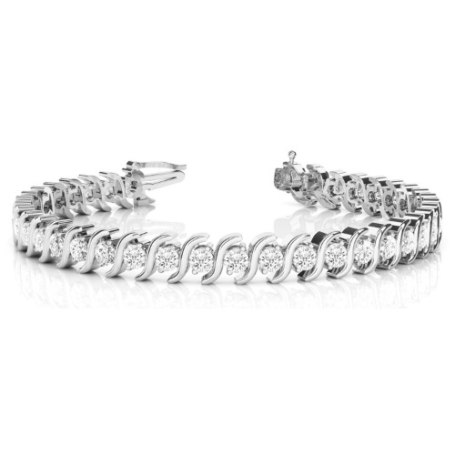 Prudie Lab-Created S Link  Diamond Bracelet
