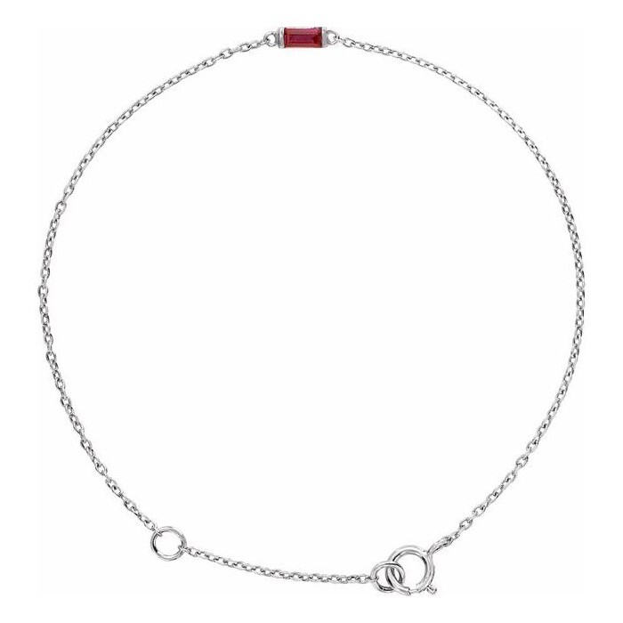 Ploy Natural Ruby Channel Set  Diamond Bracelet