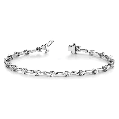 Ruth Natural 3 Prong  Diamond Bracelet