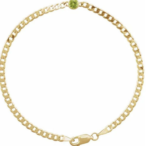 Raquelle 0.26 Carat Peridot Bezel Set  Diamond Bracelet