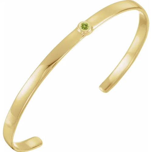Rozana Peridot Bezel Set  Diamond Bracelet