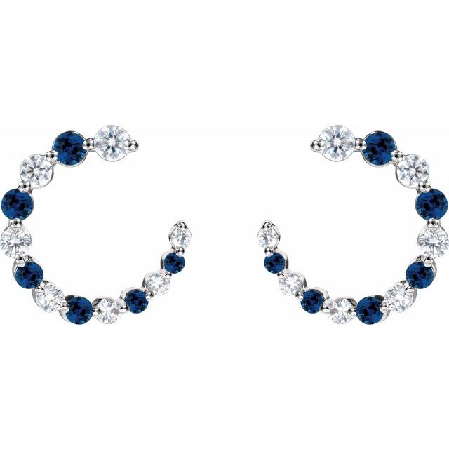 Taye Blue Sapphire  Diamond Earrings