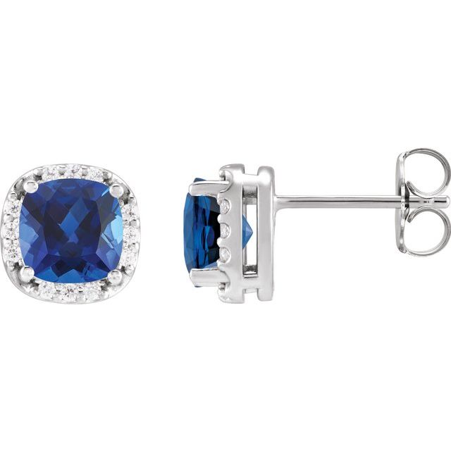 Taisiya Blue Sapphire  Diamond Earrings