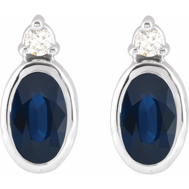 Tijah Blue Sapphire  Diamond Earrings