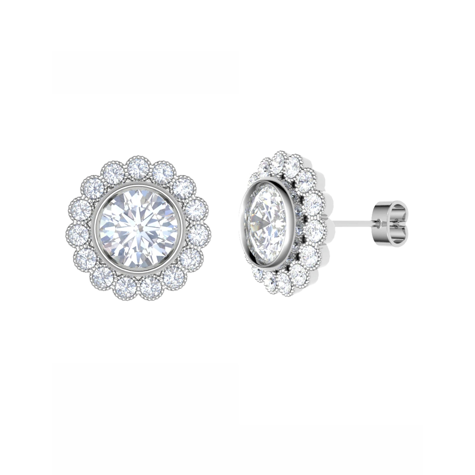 Jacinda Natural Bezel  Diamond Earrings