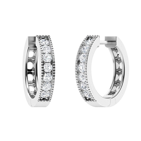 Kimora 0.50 - 2.95 Carat Natural Milgrain Set  Diamond Earrings