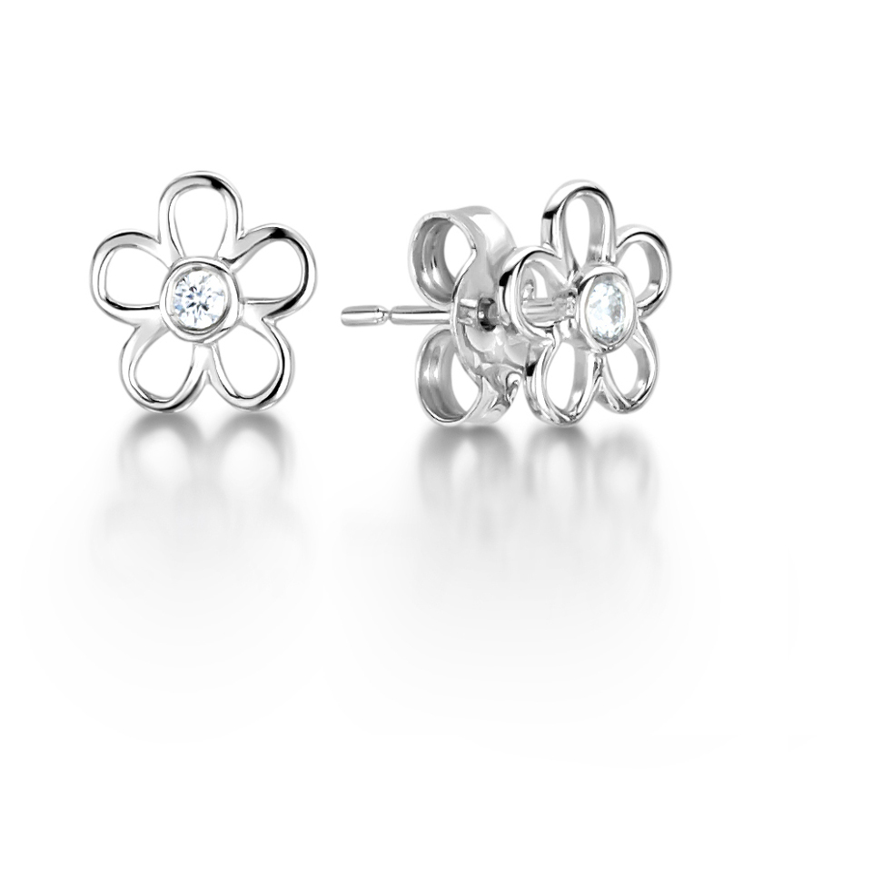 Grayce 0.10 Carat Natural Bezel Set  Diamond Earrings