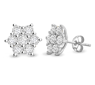 Kristyn 0.50 Carat Natural Pave Set  Diamond Earrings