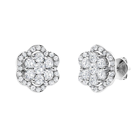Kailin Natural Prong Set  Diamond Earrings