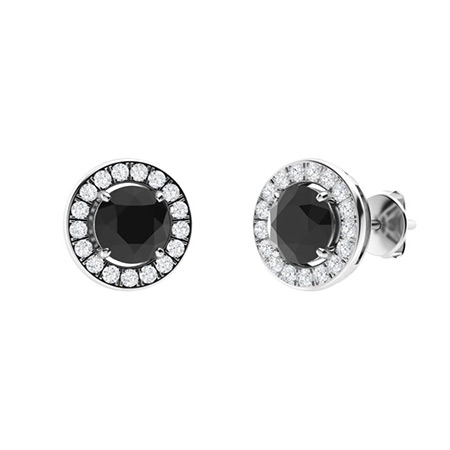 Hamida Black 4 Prong  Diamond Earrings