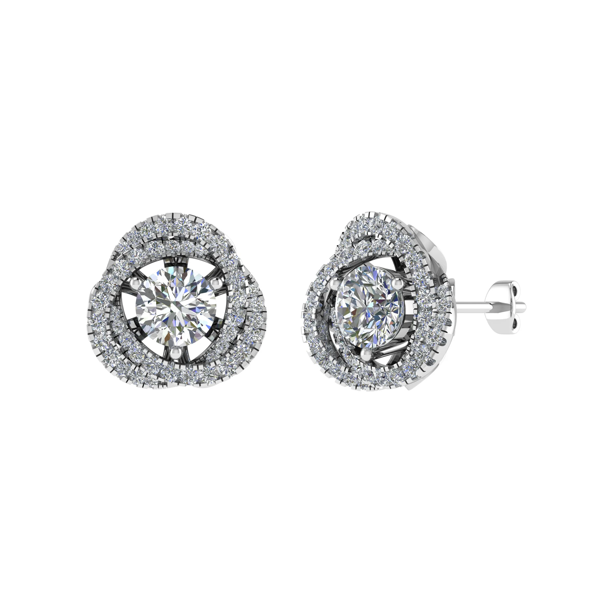 Jetta 1.25 Carat Natural 3 Prong  Diamond Earrings