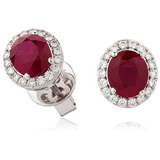 Afke Natural Ruby  Diamond Earrings