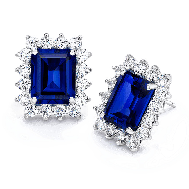 Aukje Blue Sapphire  Diamond Earrings