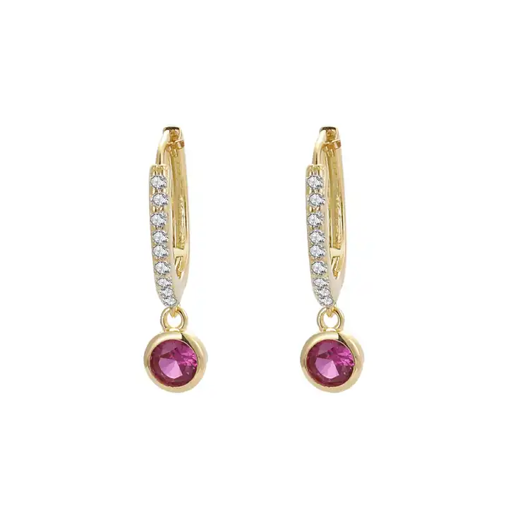 Brugmo Natural Ruby  Diamond Earrings