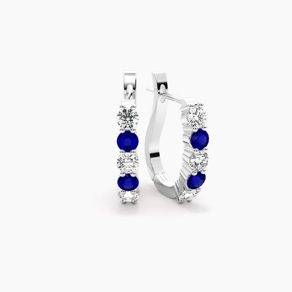 Berhem Blue Sapphire  Diamond Earrings