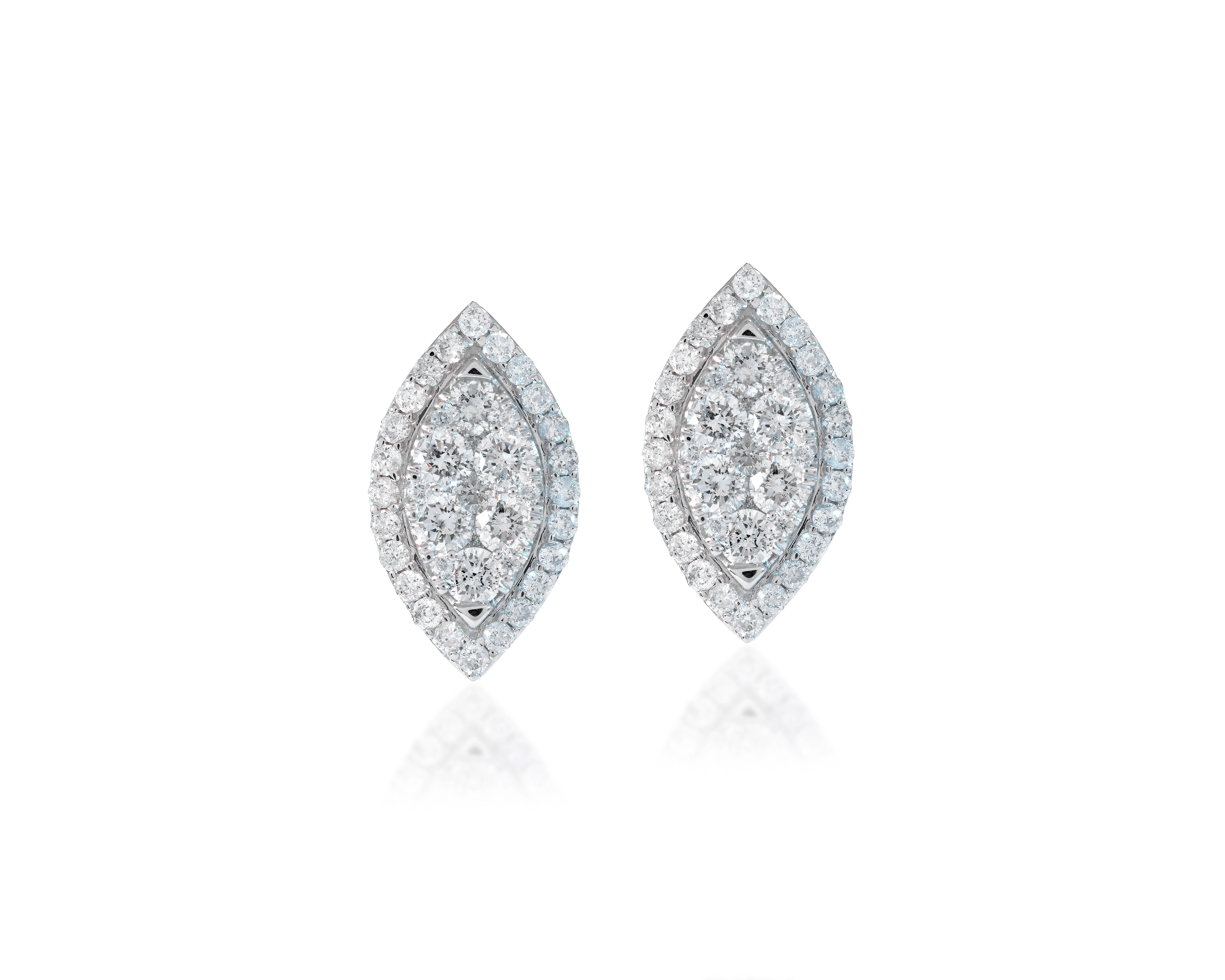 Gena Natural Prong Set  Diamond Earrings