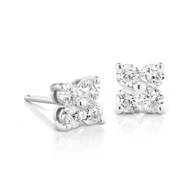 Gennifer 0.40 Carat Natural Claw Set  Diamond Earrings