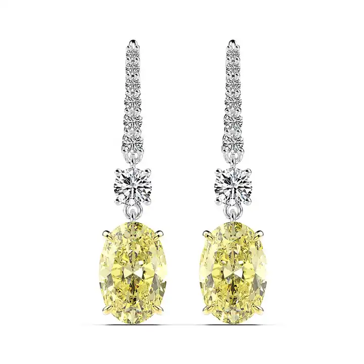 Hayley 2.00 Carat Yellow 4 Prong Set  Diamond Earrings