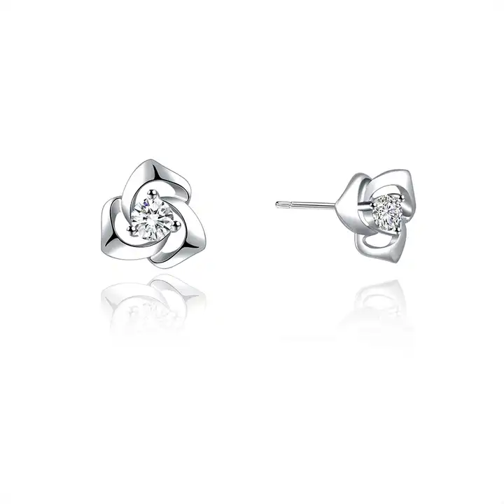 Kristi Lab-Created 3 Prong  Diamond Earrings
