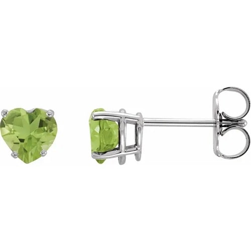 Flurekin Peridot 4 Prong Set  Diamond Earrings