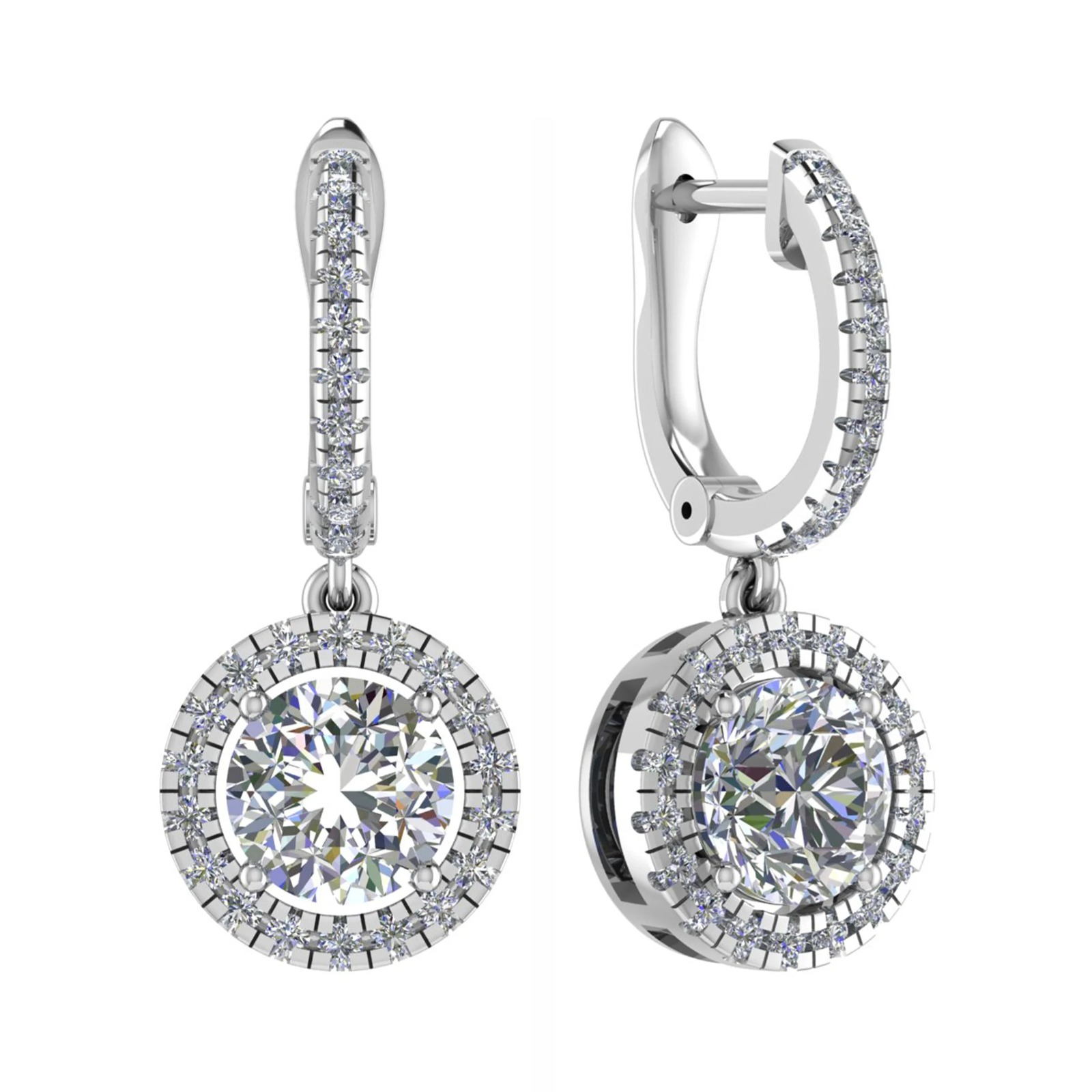 Linyeve Natural 4 Prong Set  Diamond Earrings