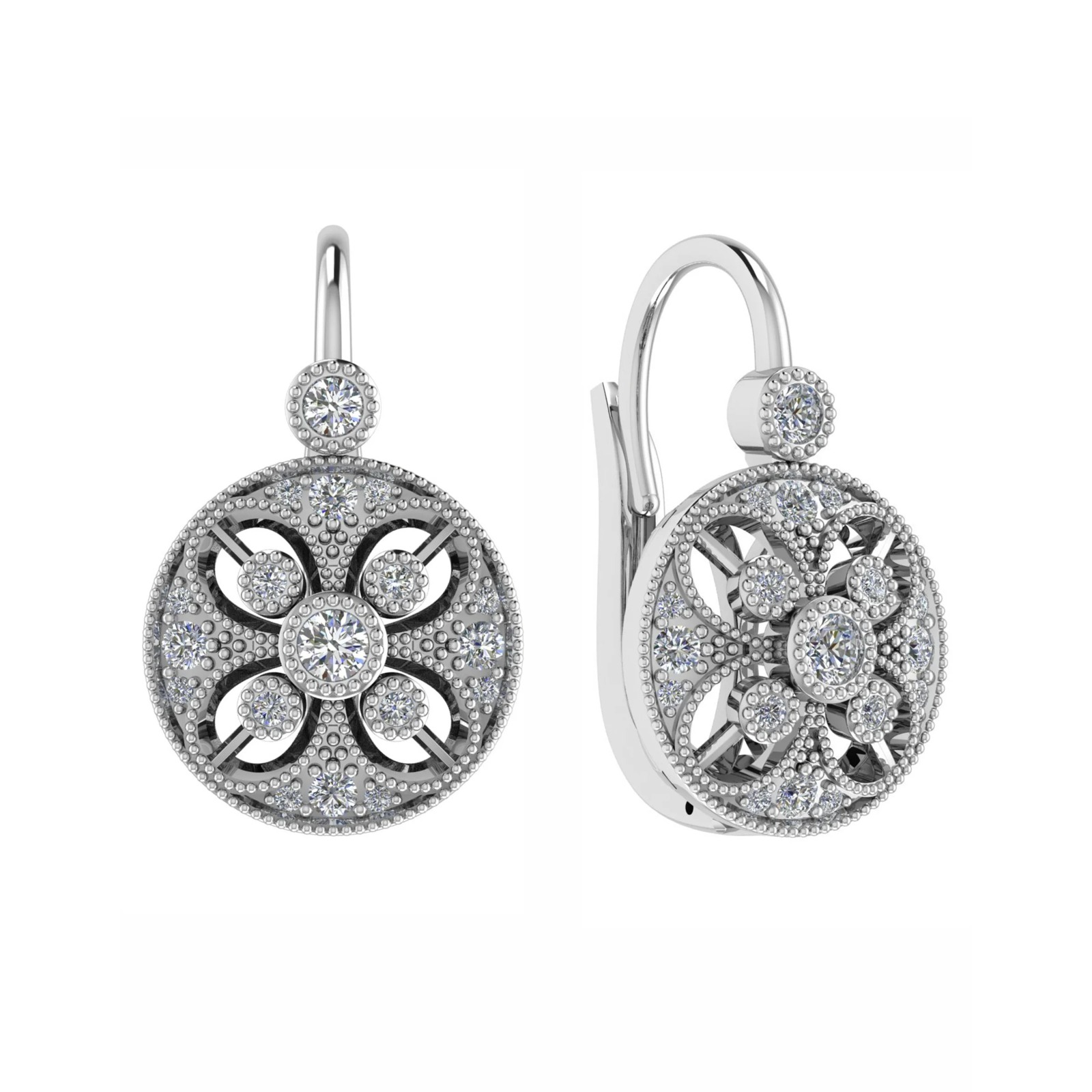 Kinslie 0.20 Carat Lab-Created Milgrain Set  Diamond Earrings