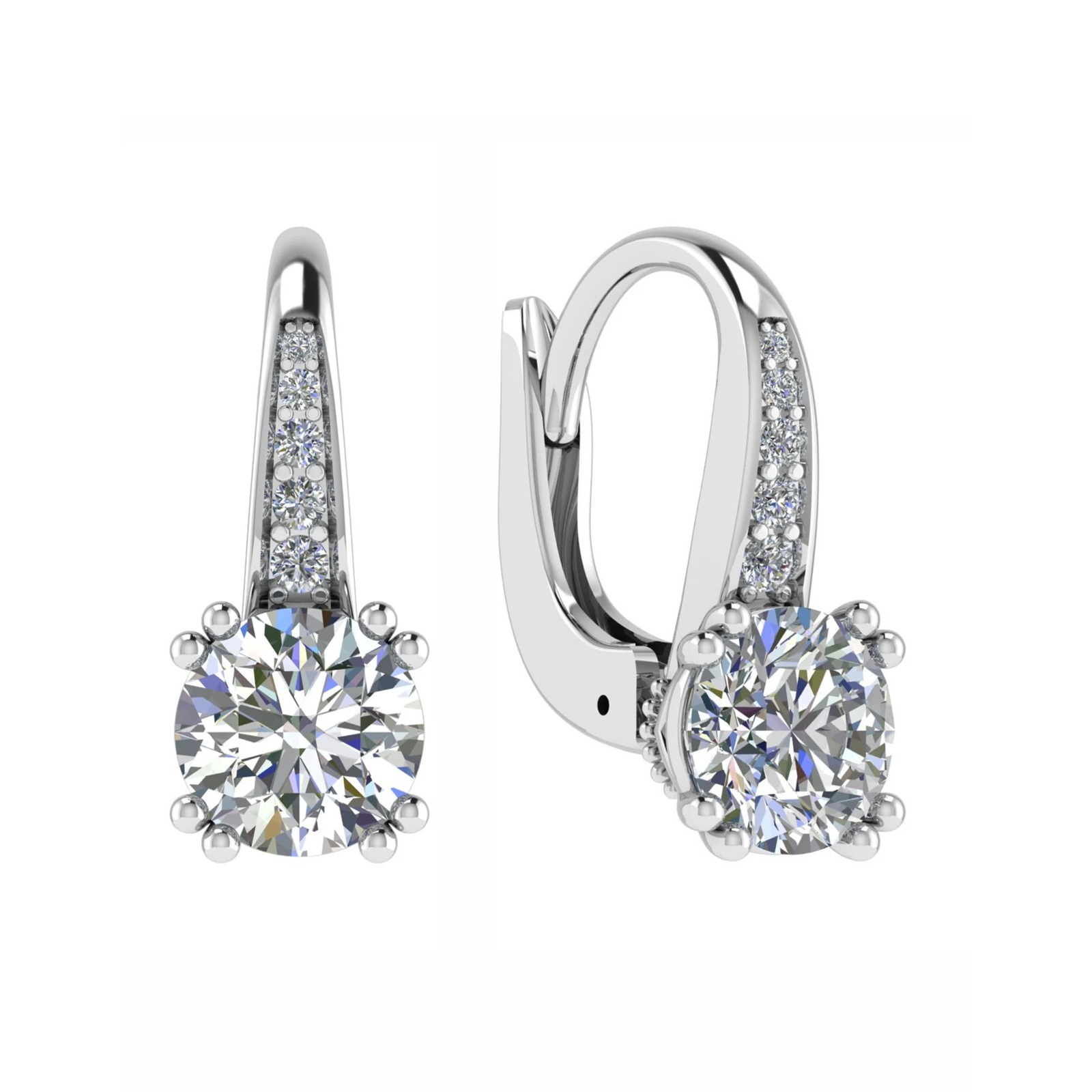 Fronie 0.50 - 2.50 Carat Natural Double Prong  Diamond Earrings