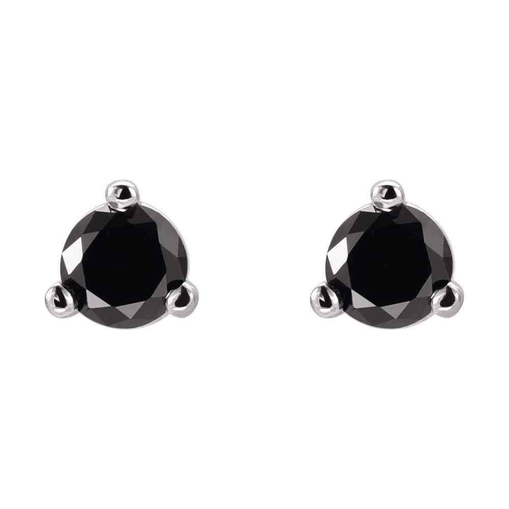 Hazle 0.15 Carat Black 3 Prong  Diamond Earrings