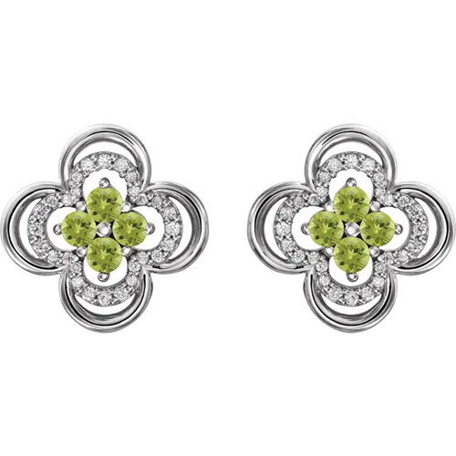 Auxilia Peridot  Diamond Earrings
