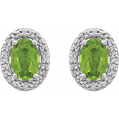 Aithne Peridot  Diamond Earrings