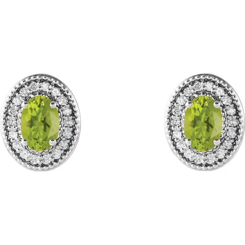 Aroa Peridot  Diamond Earrings