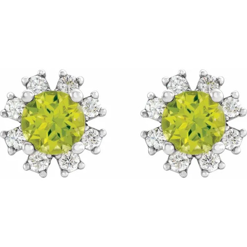 Agna Peridot  Diamond Earrings